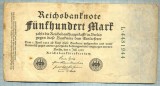 1778 BANCNOTA - GERMANIA - 500 MARK - anul 1922 -SERIA 4481944 -starea care se vede