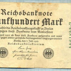 1778 BANCNOTA - GERMANIA - 500 MARK - anul 1922 -SERIA 4481944 -starea care se vede