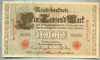 1765 BANCNOTA - GERMANIA - 1 000 MARK - anul 1910 -SERIA 5657464 -starea care se vede foto