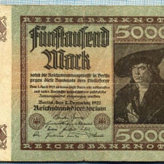 1786 BANCNOTA - GERMANIA - 5 000 MARK - anul 1922 -SERIA 106987 -starea care se vede