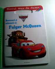 Deseneaza si coloreaza cu Fulger McQueen foto