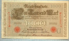 1762 BANCNOTA - GERMANIA - 1 000 MARK - anul 1910 -SERIA 4218687 -starea care se vede