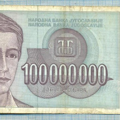 1750 BANCNOTA - YUGOSLAVIA - 100 000 000 DINARA - anul 1993 -SERIA 7139273 -starea care se vede