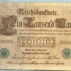 1756 BANCNOTA - GERMANIA - 1 000 MARK - anul 1910 -SERIA 6275663 -starea care se vede