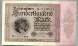 1753 BANCNOTA - GERMANIA - 100 000 MARK - anul 1923 -SERIA 11070508 -starea care se vede