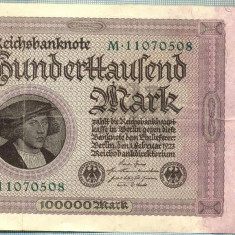 1753 BANCNOTA - GERMANIA - 100 000 MARK - anul 1923 -SERIA 11070508 -starea care se vede