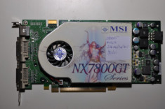 PLACA VIDEO MSI 7800GT 256MB DDR3 |256 BIT |DUAL DVI+TV OUT | RACIRE ACTIVA | GARANTIE 6 LUNI foto