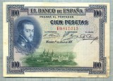 1739 BANCNOTA - SPANIA - 100 PESETAS - anul 1925 -SERIA 417713 -starea care se vede