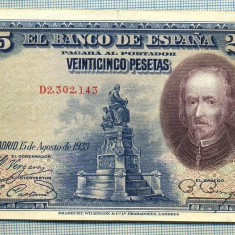 1742 BANCNOTA - SPANIA - 25 PESETAS - anul 1928 -SERIA 302143 -starea care se vede