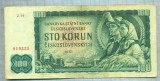 1794 BANCNOTA - CEHOSLOVACIA - 100 KORUN - anul 1961 -SERIA 919225 -MASARYK -starea care se vede