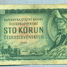 1794 BANCNOTA - CEHOSLOVACIA - 100 KORUN - anul 1961 -SERIA 919225 -MASARYK -starea care se vede