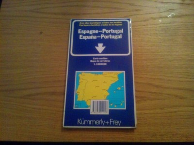 Harta ESPAGNE - PORTUGAL - sc. 1:1000000 - avec sites touristiques foto
