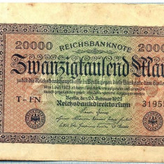 1773 BANCNOTA - GERMANIA - 20 000 MARK - anul 1923 -SERIA 319553 -starea care se vede