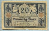 1788 BANCNOTA - GERMANIA - 20 MARK - anul 1915 -SERIA 1678400 -starea care se vede