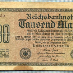 1771 BANCNOTA - GERMANIA - 1 000 MARK - anul 1922 -SERIA 466450 -starea care se vede