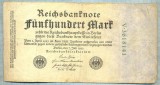 1776 BANCNOTA - GERMANIA - 500 MARK - anul 1922 -SERIA 3618141 -starea care se vede