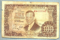 1741 BANCNOTA - SPANIA - 100 PESETAS - anul 1953 -SERIA 8777797 -starea care se vede foto