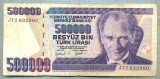 1748 BANCNOTA - TURCIA - 500 000 LIRA - anul 1970(1993-1998?) -SERIA 632060 -starea care se vede