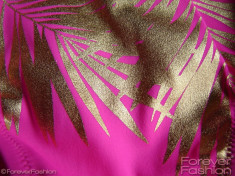 VICTORIA&amp;#039;S SECRET USA VS BEACH SEXY Shimmer Palm Print String Bottom Gold Pink SLIP S Palmier COSTUM BAIE REDUCERE PE STOC Plaja Beach Swim Comenzi US foto