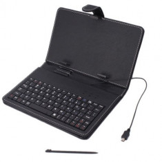 Husa 7 inch cu tastatura NEAGRA magnetica cu Stand si STYLUS bonus 7&amp;quot; - LIVRARE GRATUITA posta ro!! foto