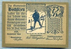 1846 BANCNOTA NOTGELD - AUSTRIA - 75 HELLER - anul 1920 -SERIA FARA -starea care se vede