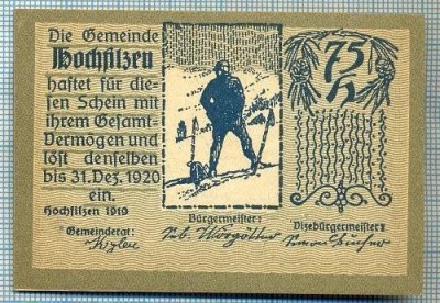 1846 BANCNOTA NOTGELD - AUSTRIA - 75 HELLER - anul 1920 -SERIA FARA -starea care se vede foto