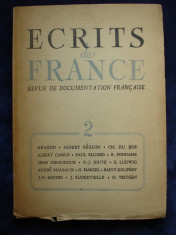 Revista Ecrits de France Nr 2 din 1946 ( texte de Benjamin Fondane ( B. Fundoianu ) , Paul Eluard , Jules Supervielle ) foto