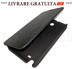 HUSA SAMSUNG GALAXY NOTE 1 N7000 I9220 TOC FLIP COVER TIP CARTE PIELE PU NEGRU *** LIVRARE GRATUITA *** foto