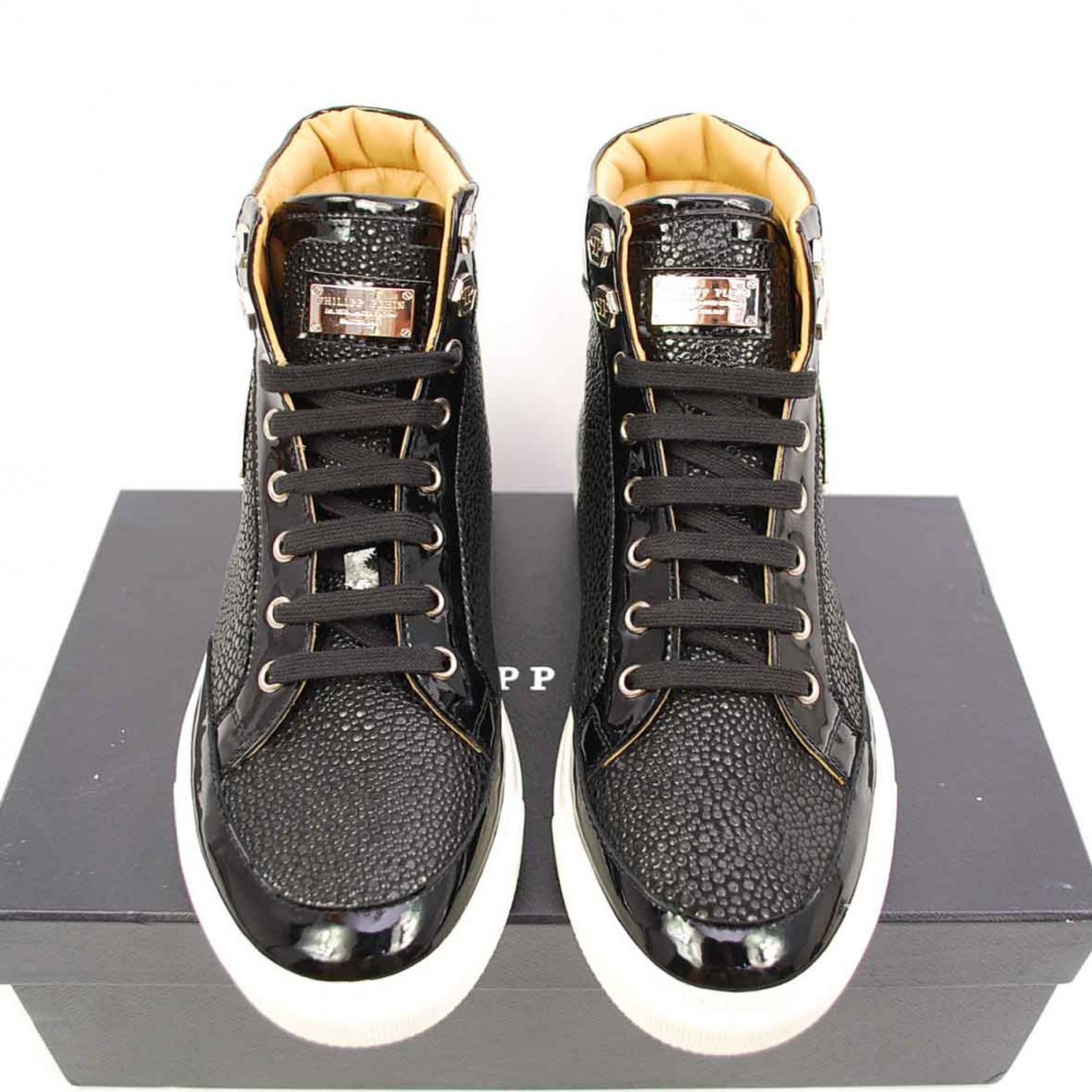 Ghete/Adidasi Barbati PHILIPP PLEIN Hi-top Sneakers din Piele Negru La  Comanda | arhiva Okazii.ro