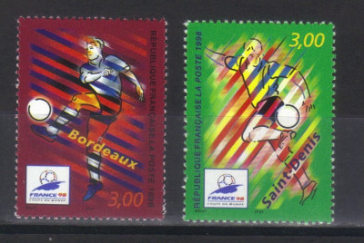 FRANTA 1998, Campionatul Mondial de fotbal, serie completa neuzată, MNH foto