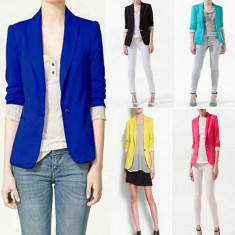 Sacou albastru blazer ZARA WOMAN jacheta candy colors office XS24 S26 foto