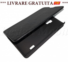 HUSA LG OPTIMUS L7 2 II P710 TOC FLIP COVER TIP CARTE PIELE PU NEGRU *** LIVRARE GRATUITA *** foto