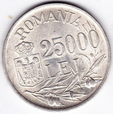 9) 25000 lei 1946 argint 12 grame,0.700,a.UNC APROAPE NECIRCULATA foto