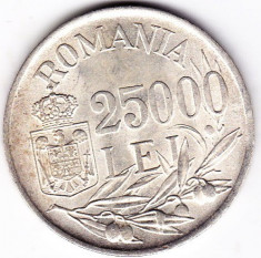 5) 25000 lei 1946 argint 12 grame,0.700,a.UNC APROAPE NECIRCULATA foto