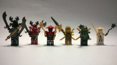 Figurine tip LEGO Ninjago, 6 personaje in pungute battle pack, Golden Ninja, Lloyd, Sensei Wu, calitate foarte buna, NOI foto