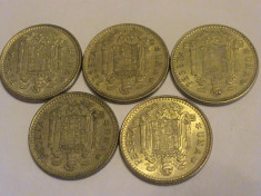 colectie 1 peseta Spania 1976-1980 completa foto