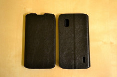 Husa LG Google NEXUS 4 Flip Case Slim Black foto