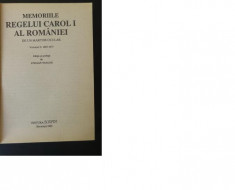 Memoriile regelui Carol I al Romaniei, vol. II-1869-1875, Scripta, 1993, 414 pag foto