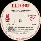 Ludovic Spiess_Jean Bobescu_Richard Wagner_Giuseppe Verdi_Giacomo Puccini_Francesco Cilea - Recital De Arii Din Opere (Vinyl), VINIL, Clasica, Electrecord