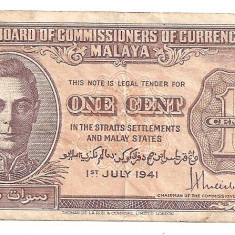 MALAYA 1 CENT 1941 Uzata