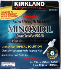 SOLUTIE Minoxidil 5% Kirkland impotriva caderii parului - Tratament 6 LUNI - Import SUA foto