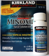 SOLUTIE Minoxidil 5% Kirkland impotriva caderii parului - Tratament 1 LUNA - Import SUA foto