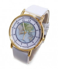 CEAS UNISEX JAPONEZ ATLAS WHITE EDITION-CADRAN HARTA LUMII-FOARTE FRUMOS-CALITATE PESTE PRET-POZE REALE-GARANTIE-MODEL 2014-LIVRARE IMEDIATA !!!! foto