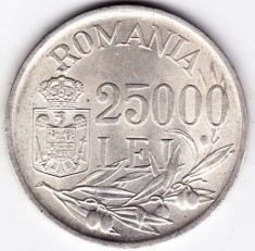 15) 25000 lei 1946 argint 12 grame,0.700,a.UNC APROAPE NECIRCULATA foto