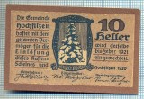 1894 BANCNOTA NOTGELD - AUSTRIA - 10 HELLER - anul 1921 -SERIA FARA -starea care se vede