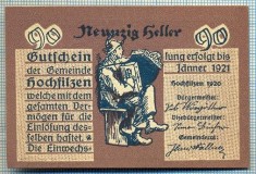 1855 BANCNOTA NOTGELD - AUSTRIA - 90 HELLER - anul 1921 -SERIA FARA -starea care se vede