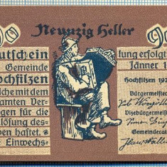 1855 BANCNOTA NOTGELD - AUSTRIA - 90 HELLER - anul 1921 -SERIA FARA -starea care se vede