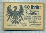 1866 BANCNOTA NOTGELD - AUSTRIA - 40 HELLER - anul 1920 -SERIA FARA -starea care se vede