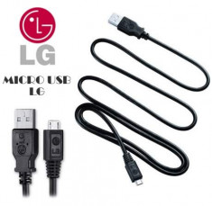 CABLU DE DATE LG L65 D280 L70 D320M D325 ORIGINAL NOU CULOARE NEAGRA MUFA microUSB foto