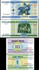BELARUS- 1-10-100-1000 RUBLE 2000- UNC!! foto